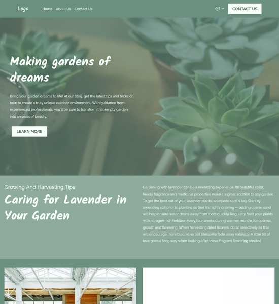 gardening blog template preview