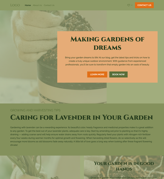 gardening blog template preview