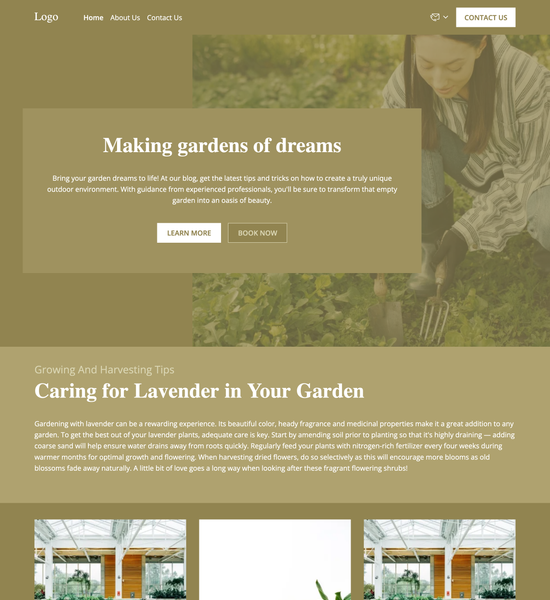 gardening blog template preview