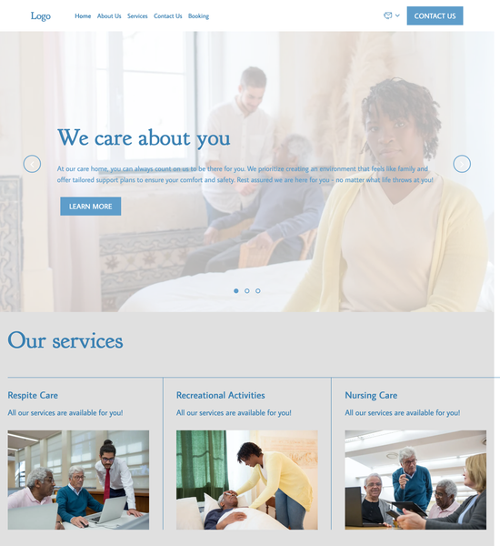 care home template preview