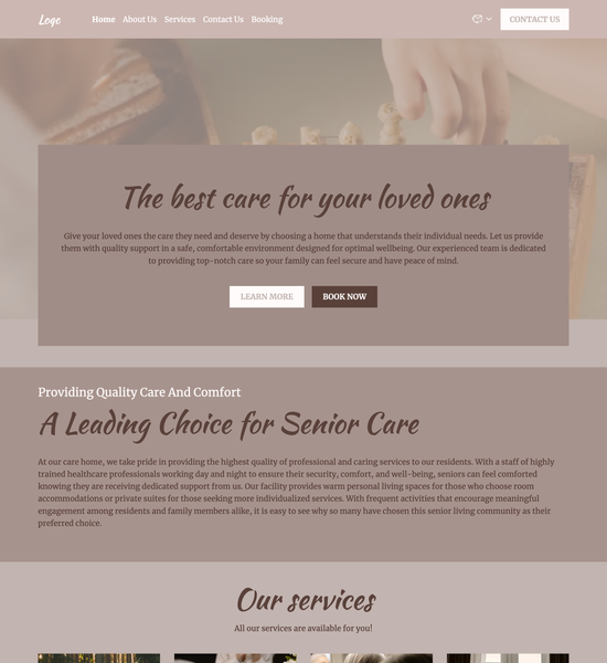 care home template preview