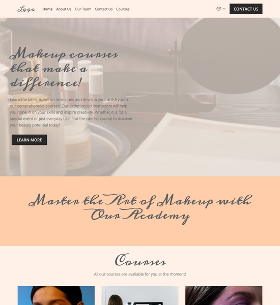 makeup academy template preview