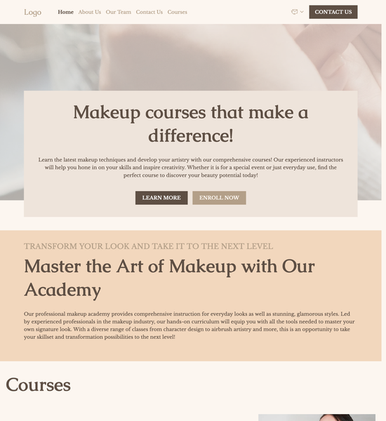 makeup academy template preview