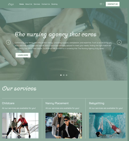 nanny agency template preview