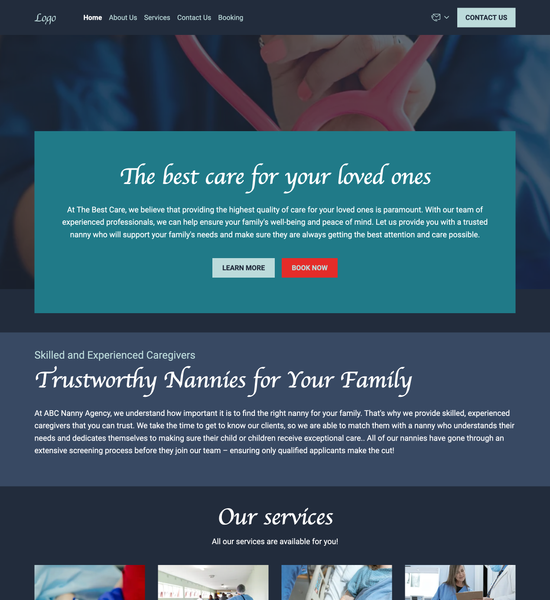 nanny agency template preview