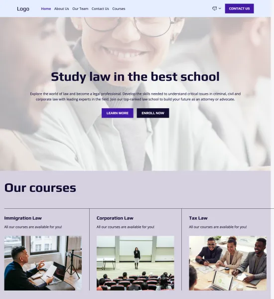 law courses template preview