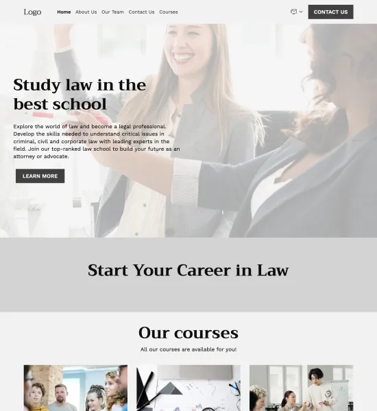 law courses template preview