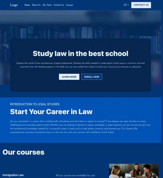 law courses template preview