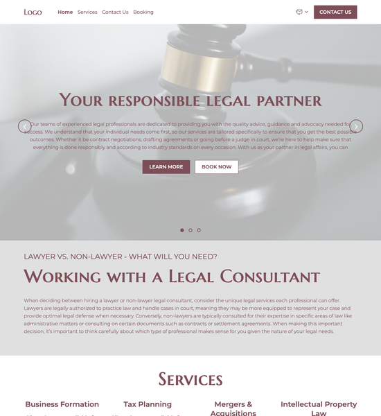 legal consultant template preview