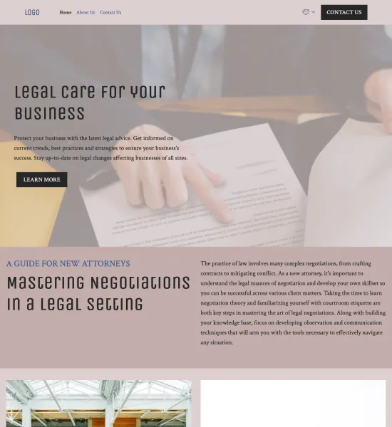 legal blog template preview