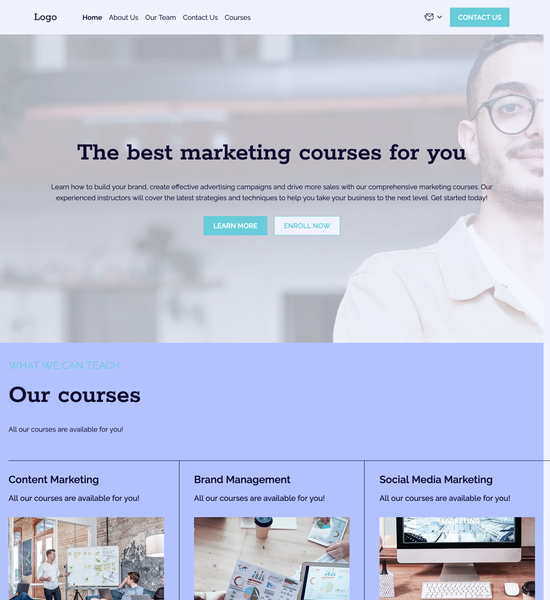 marketing courses template preview