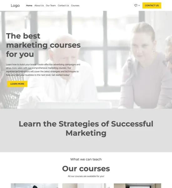 marketing courses template preview