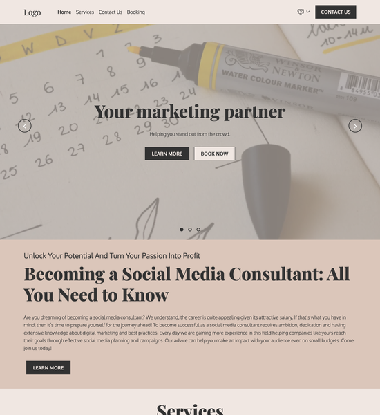 social media consultant template preview