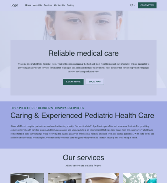 children's hospital template preview