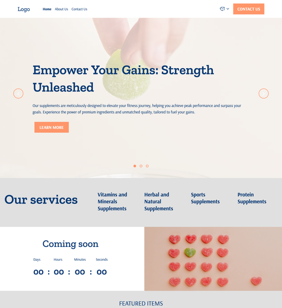 vitamin and supplements store template preview