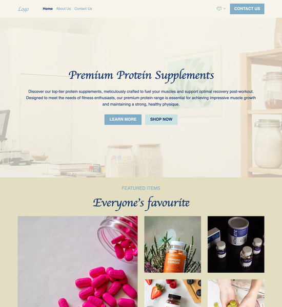 vitamin and supplements store template preview