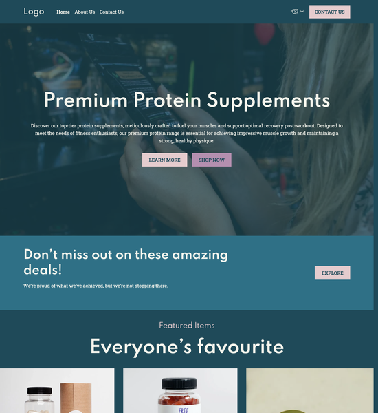 vitamin and supplements store template preview