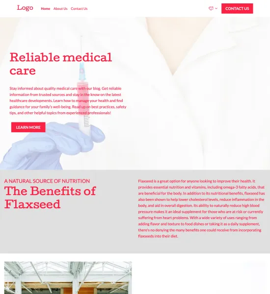 medical blog template preview