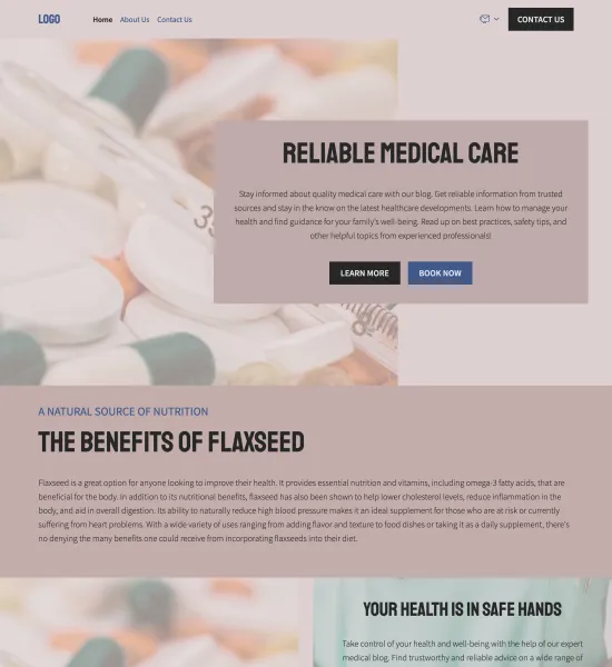 medical blog template preview