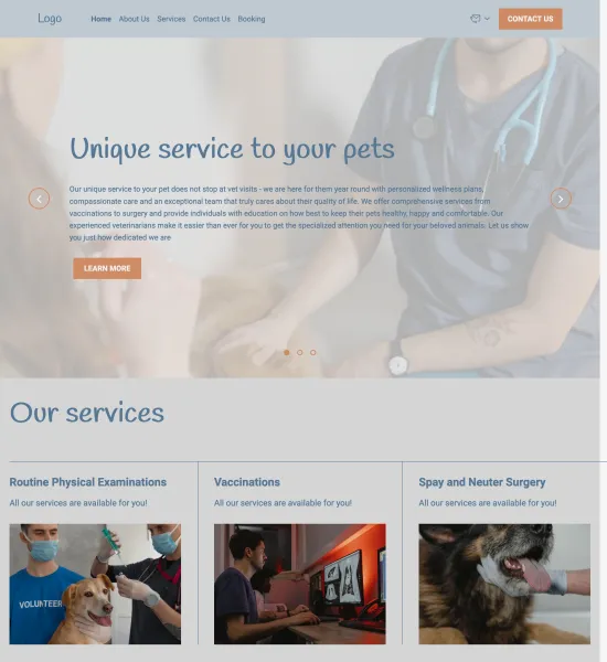 veterinary clinic template preview