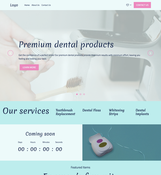 Dental products store Website Template