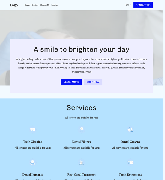 dentist template preview