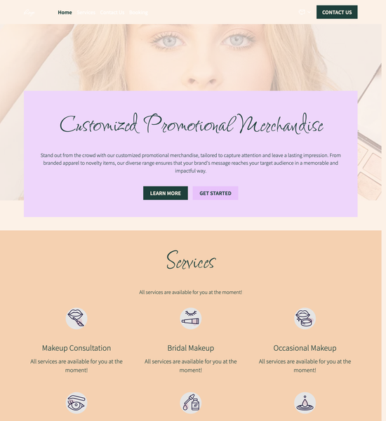 makeup artist template preview