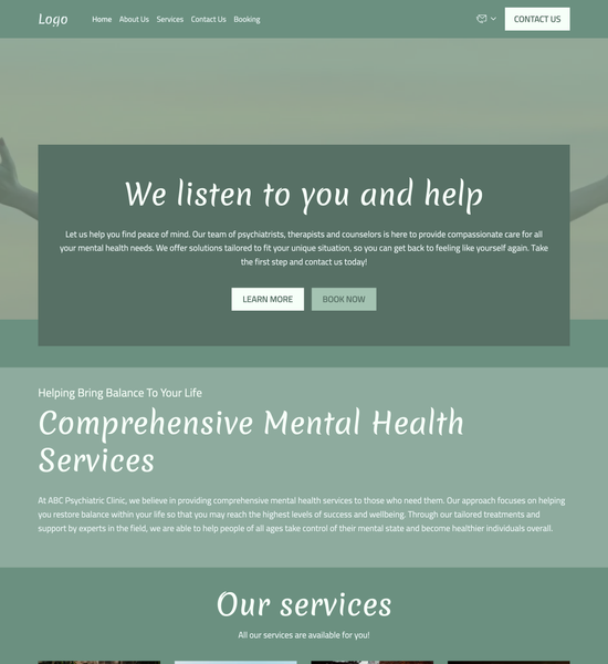 psychiatric clinic template preview