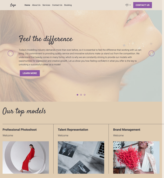 model agency template preview