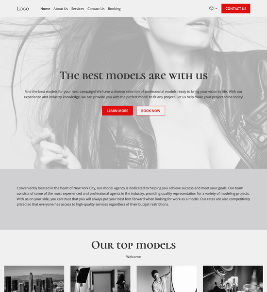 model agency template preview