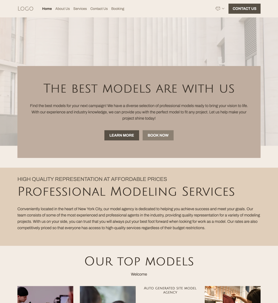 model agency template preview