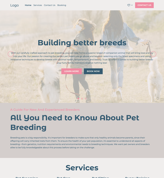 pet breeder template preview