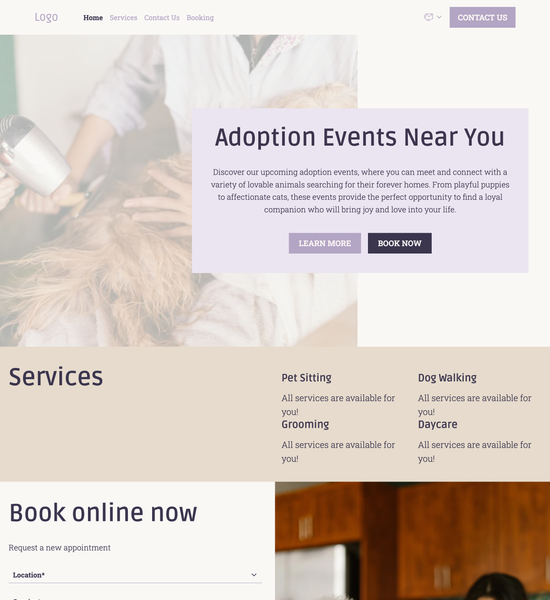 pet care provider template preview