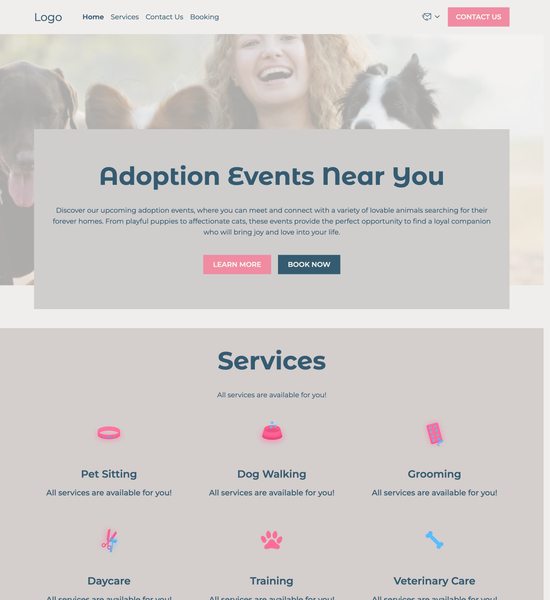 pet care provider template preview