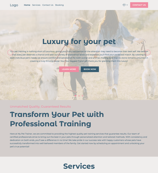 pet trainer template preview