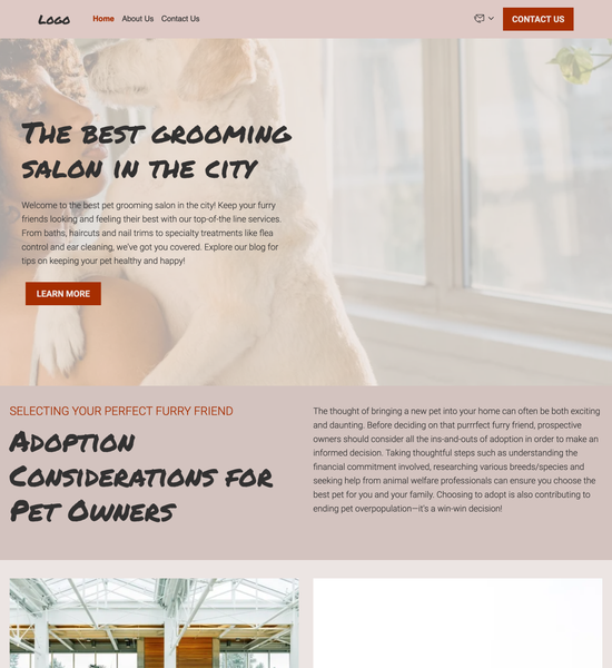 pet blog template preview