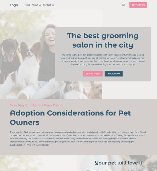 pet blog template preview