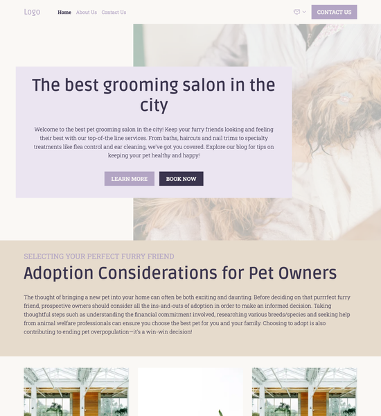 pet blog template preview