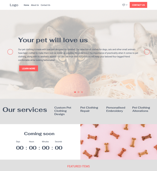 pet clothing store template preview