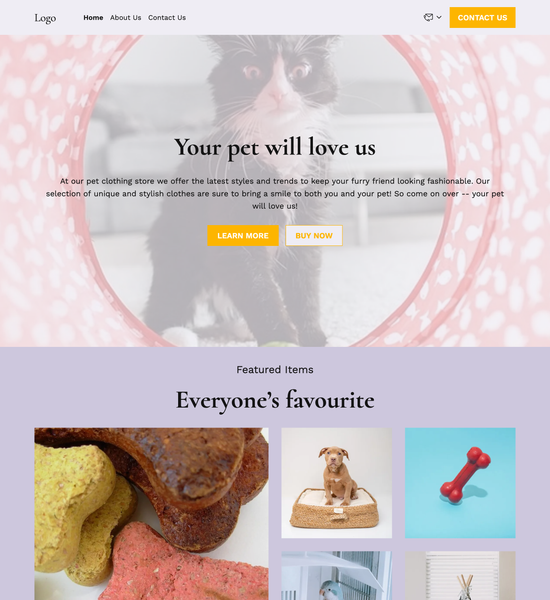 pet clothing store template preview