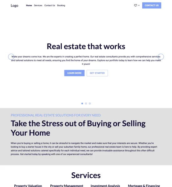 real estate consultant template preview