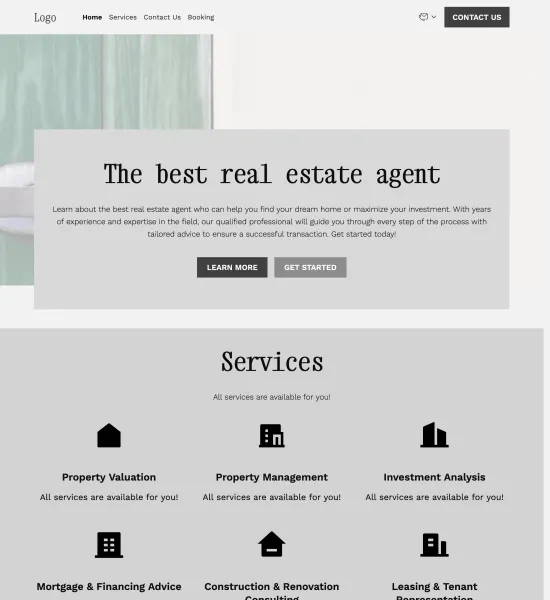 real estate consultant template preview