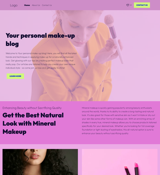 makeup blog  template preview