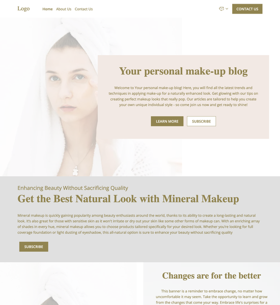 makeup blog  template preview