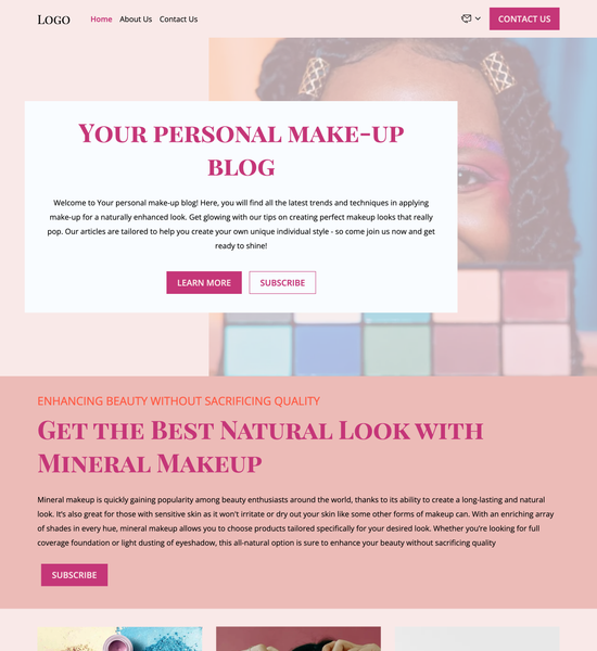 makeup blog  template preview