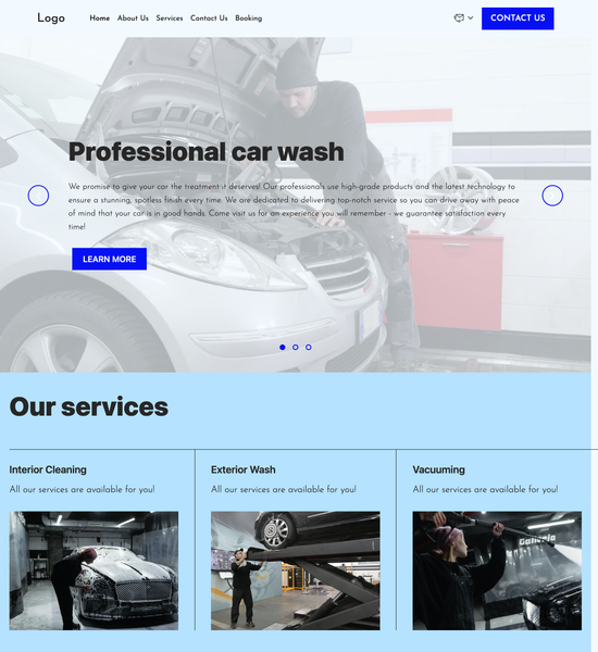 car washing station template preview