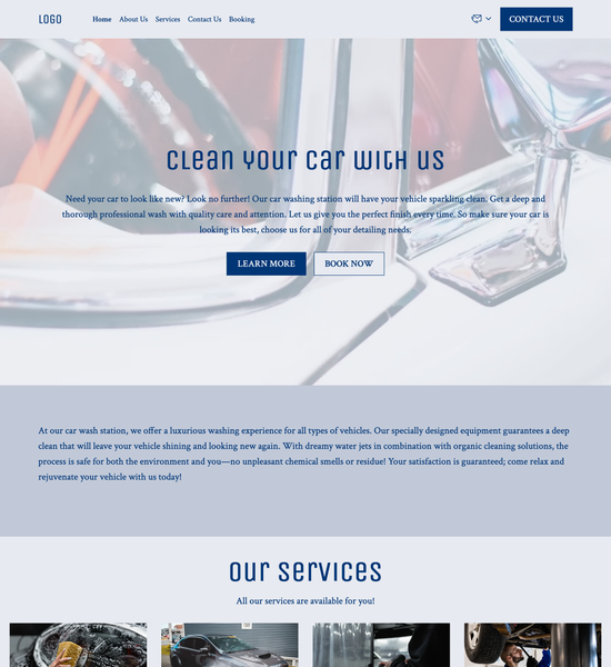 car washing station template preview