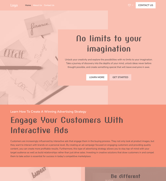 advertising blog template preview