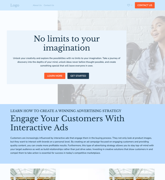 advertising blog template preview