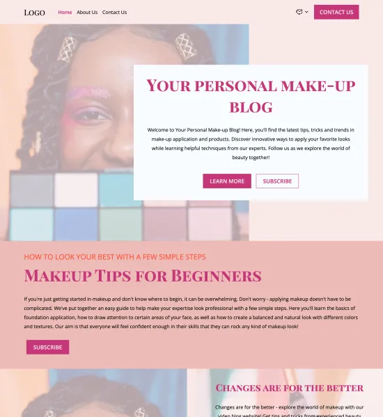 makeup video blog template preview